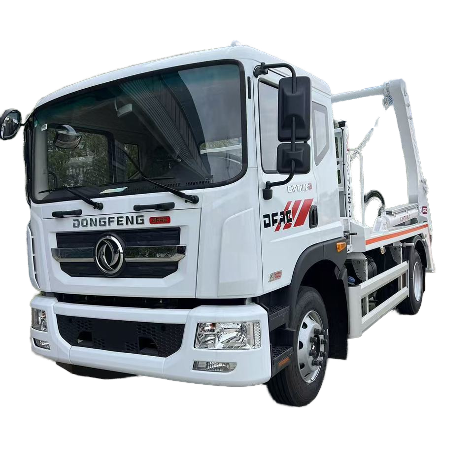 Camion &agrave; Ordures Dongfeng Swing Arm Hook Lift Avec Conteneurs De Type Bateau | Manipulation D