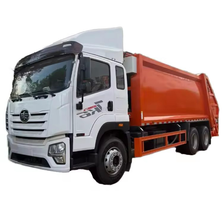 Puissant Camion &agrave; Ordures FAW Jiefang 6x4 Arri&egrave;re Chargement Avec Technologie De Compa