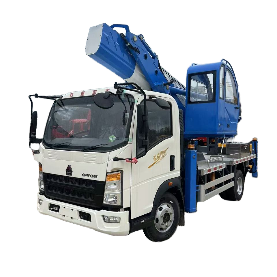 HOWO 28m Single-Axle Boom Lift Truck | Transmission Manuelle Diesel Pour Entretien De La Constructio