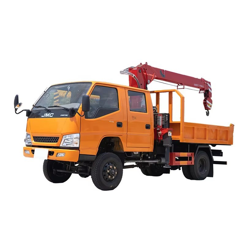 JMC Double Rang&eacute;e Camion De Cabine Mont&eacute; Grue 4x4 Petit Camion De Grue De 3 Tonnes &ag