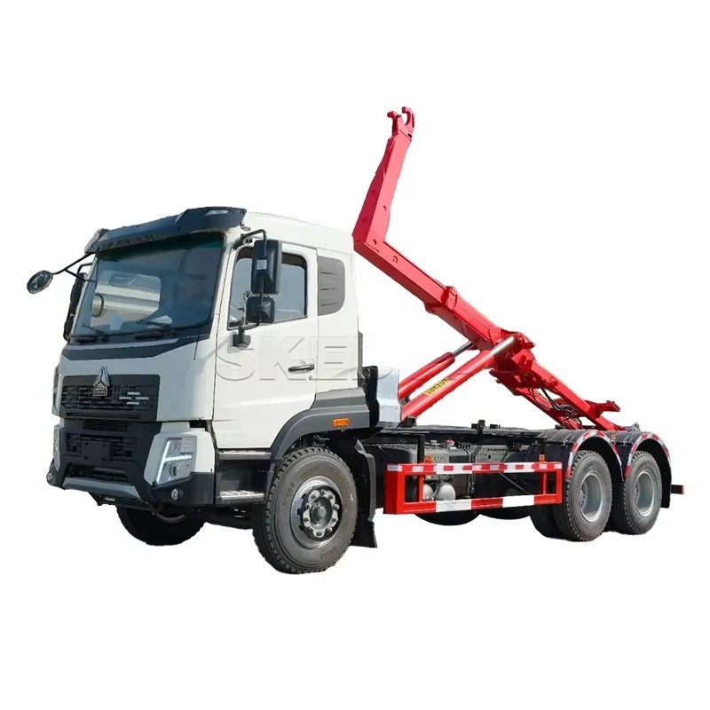 Howo 30 Tonnes Crochet Levant Poubelles Chargement Camion 6x4 Syst&egrave;me Hydraulique Bras Rouler