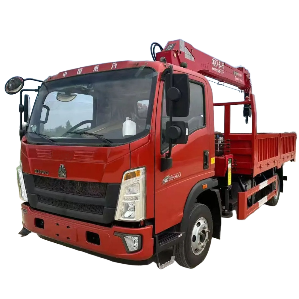 Sinotruk Howo 4 X2 Grue De Camion 6 Tonnes Boom T&eacute;lescopique Nouveau Moteur De Pompe &agrave;