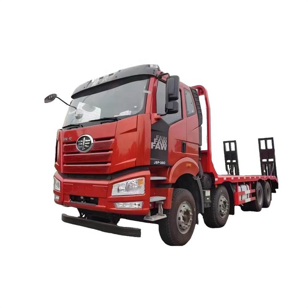 Camion Plat De Conteneur FAW 8x4 De 20 Pieds Avec &eacute;chelle Arri&egrave;re &agrave; Vendre