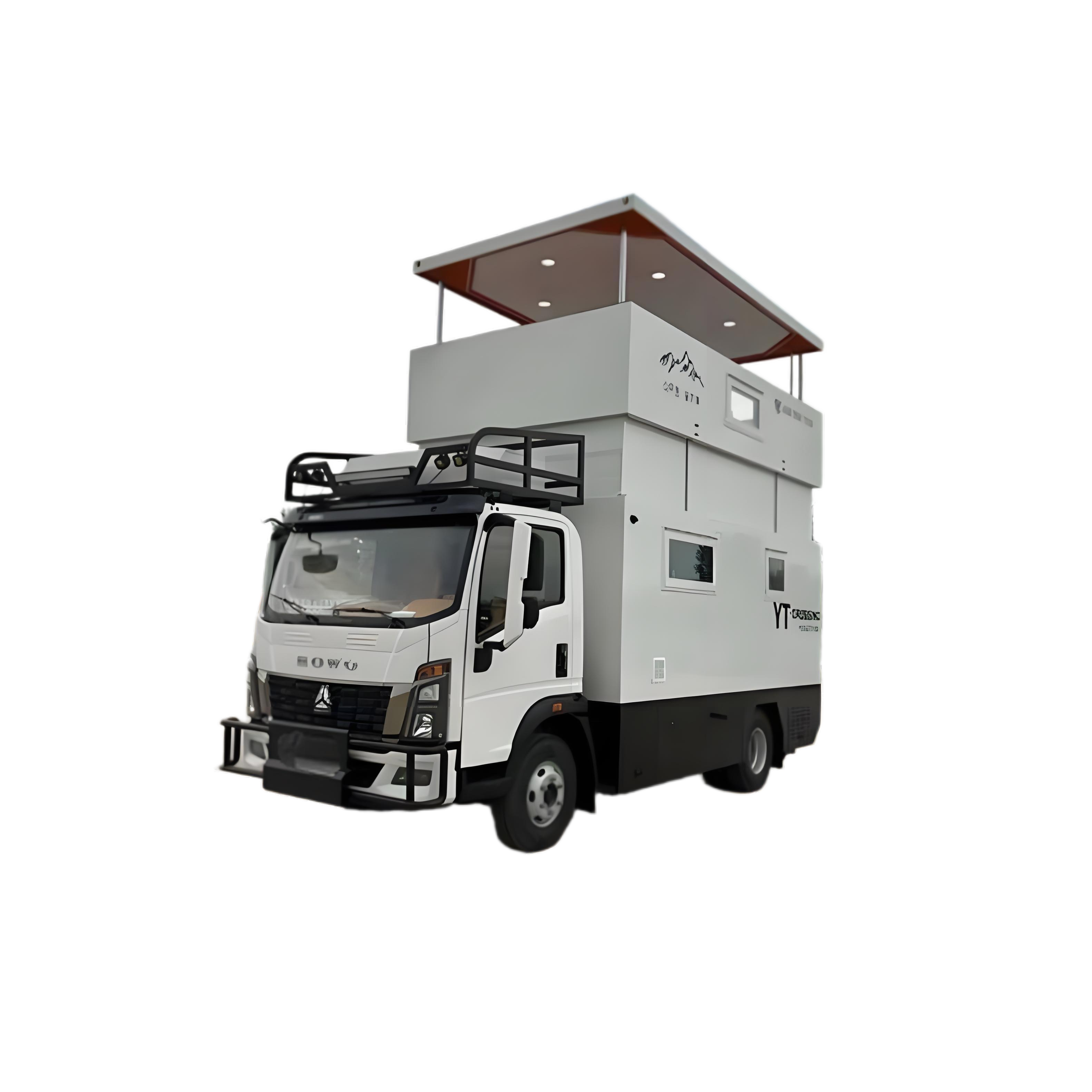 Deux &eacute;tages POP-UP RV HOWO 4X2 4X4 Camping De Voyage En Plein Air Camion V&eacute;hicule De L