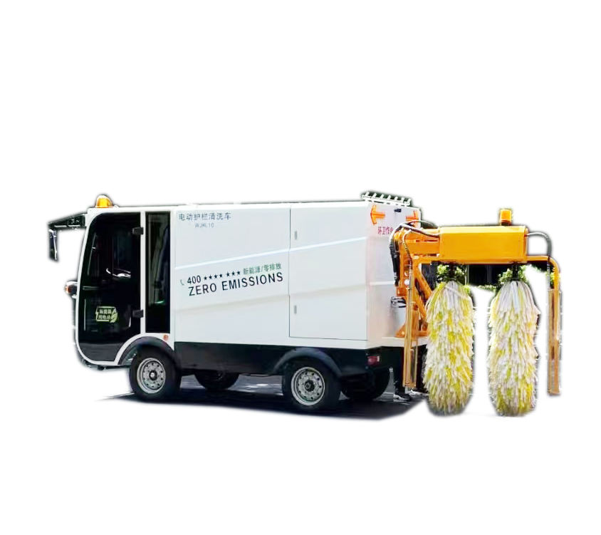 Camion De Nettoyage De Garde-rails &eacute;lectrique Autonome Avec Brosses Lat&eacute;rales Double V